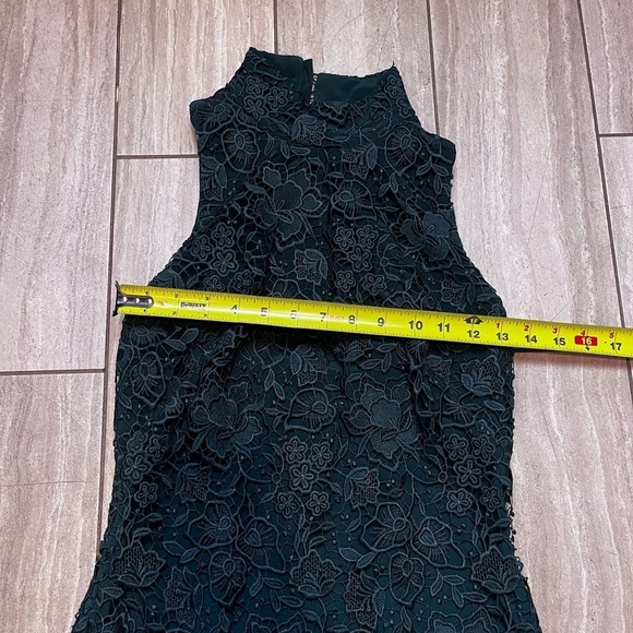 Lauren Ralph Lauren Green Lace Lined Bodycon Halter Dress Size 2 - Picture 4 of 7